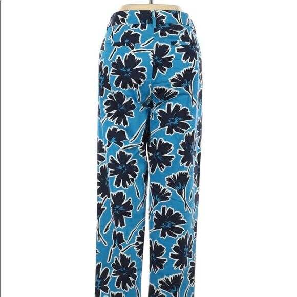 💚 J.Crew Factory Blue Floral Print Pants - Picture 6 of 6